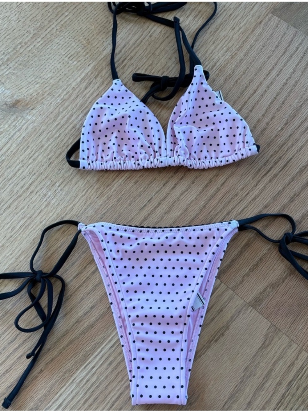Pink Polka Dot String Bikini Set